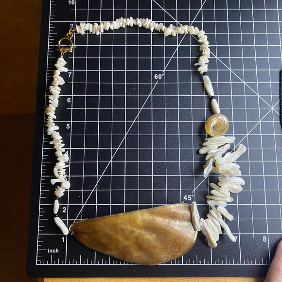 Shell Necklace 2 Bracelet Lot Cowrie Love Leather Two Tone Boho Festival Beach - Picture 6 of 8